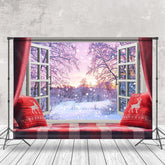 Lofaris Winter Sonnenuntergang Gemütlich Bucht Fenster Weihnachten Hintergrund